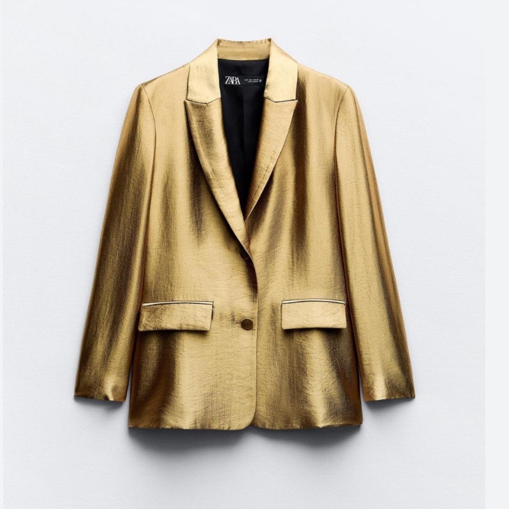 NWOT Zara gold blazer. Sz s